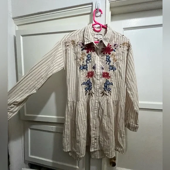 Johnny Was workshop long sleeve embroidered tunic dress top size XS - Picture 7 of 15